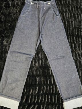 High-Rise Wide Leg Dark Denim Moto Jeans